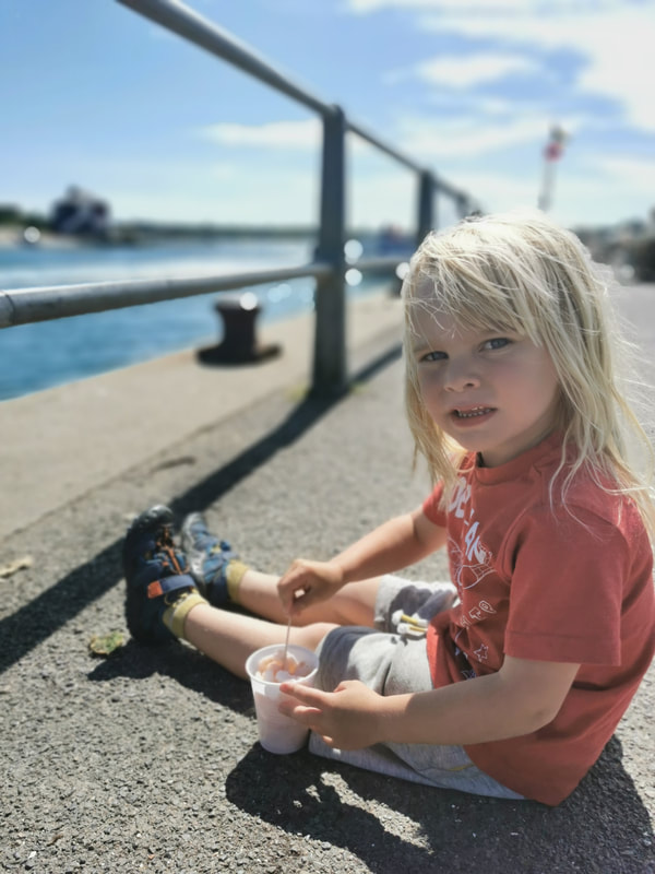 toddler by the sea